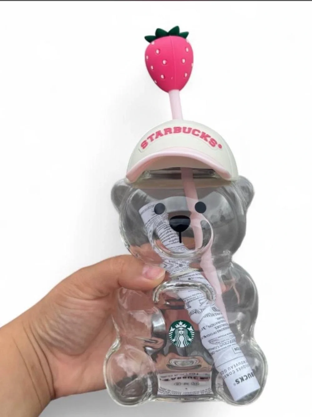 Starbucks Glass Bearista Strawberry Cup 🩷🧸✨